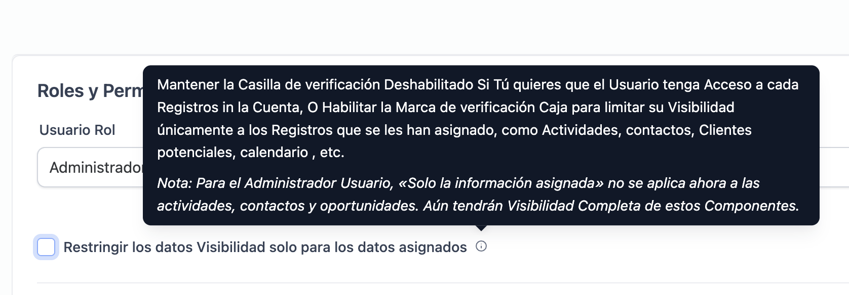 Restringir visibilidad