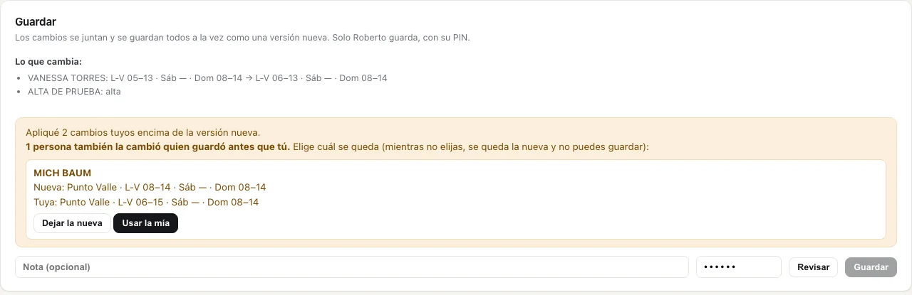 Aviso de choque: elegir entre la versión nueva y la tuya